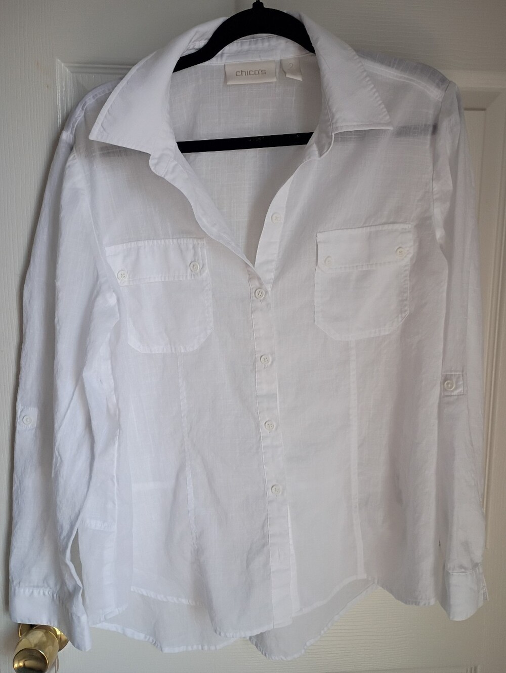 Chicos White 100% Cotton Buttondown